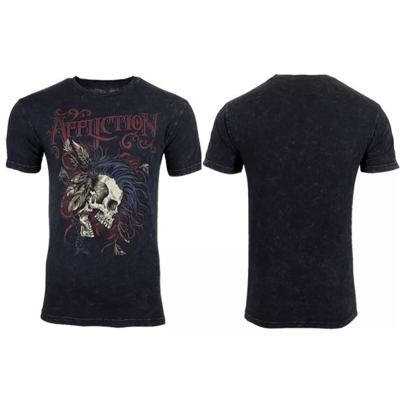 AFFLICTION Men's T-shirt BATTLE CRY Black Lava was - Picture 2 of 10